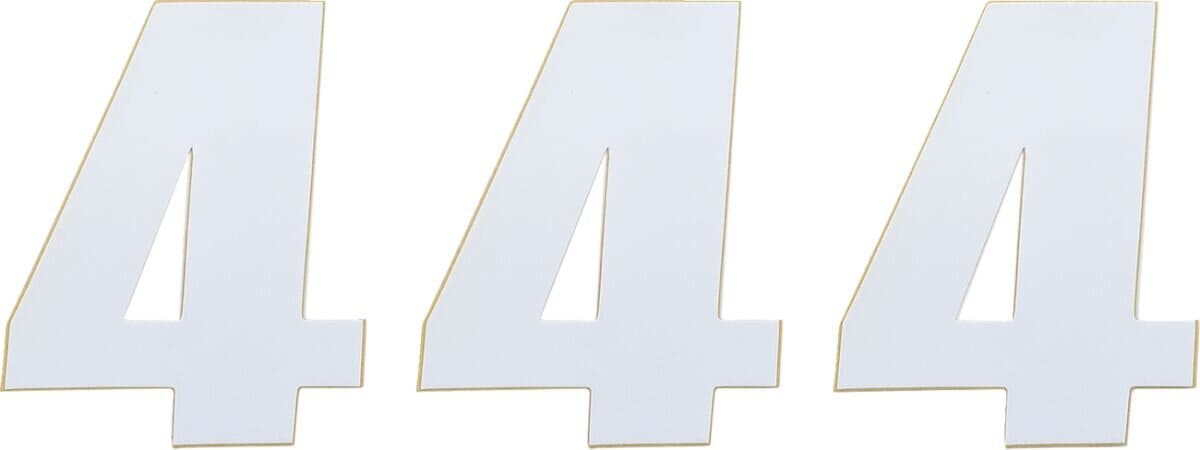 MR43100654 Adesivo Numero di Gara bianco 12 cm # 4, COD: MR43100654