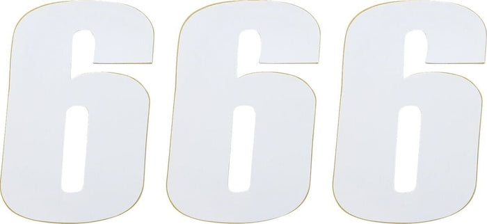 MR43100656 Adesivo Numero di Gara bianco 12 cm # 6, COD: MR43100656