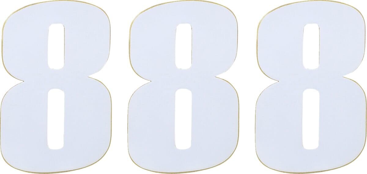 MR43100658 Adesivo Numero di Gara bianco 12 cm # 8, COD: MR43100658