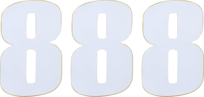 MR43100658 Adesivo Numero di Gara bianco 12 cm # 8, COD: MR43100658