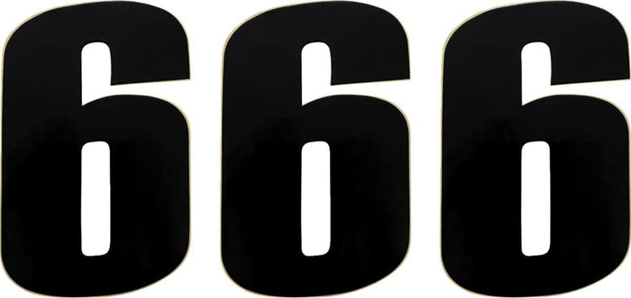 MR43100666 Adesivo Numero di Gara nero 15 cm # 6, COD: MR43100666