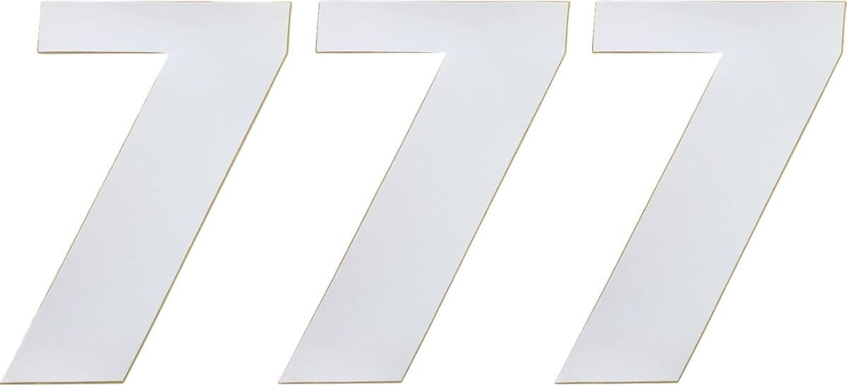 MR43100677 Adesivo Numero di Gara bianco 15 cm # 7, COD: MR43100677