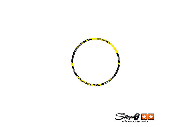 S6-0510.2/YE Set rim sticker Scooter 10" Stage6 Yellow