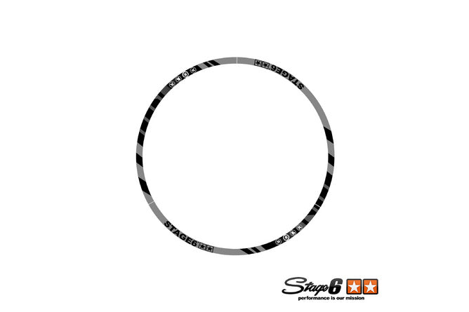 S6-0517.2/BK Set adesivo cerchione Moto 17" Stage6 Nero, COD: S6-0517.2/BK