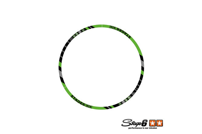 S6-0517.2/GR Set adesivo cerchione Moto 17" Stage6 Verde, COD: S6-0517.2/GR