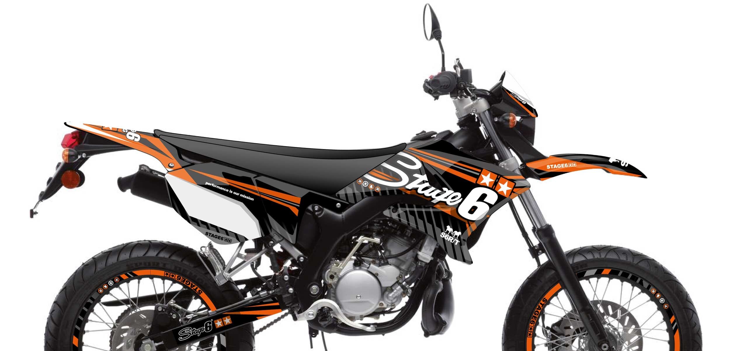 S6-058801.2/OR Kit deco Yamaha DT 50 Stage6 Arancione, COD: S6-058801.2/OR