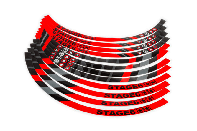 S6-0512.2/RE Set rim sticker Scooter 12" Stage6 Red