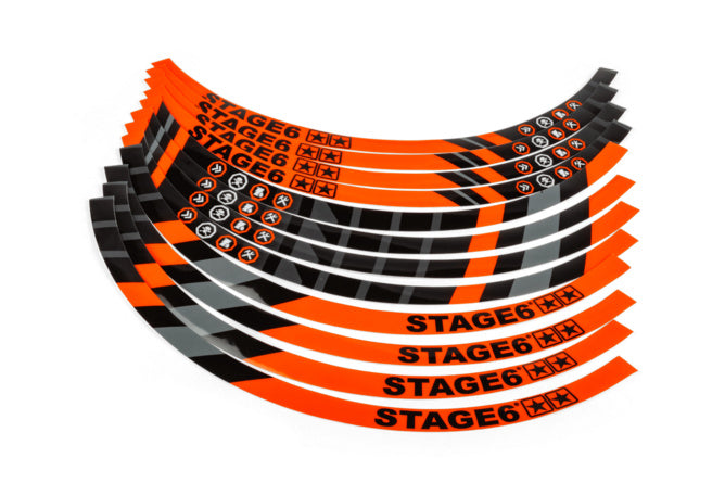 S6-0517.2/OR Set adesivo cerchione Moto 17"Stage6 Arancione, COD: S6-0517.2/OR