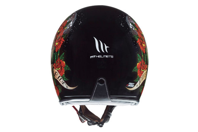 MT-203152 MT Helmets Le Mans 2 SV Skull &amp; Rose jet helmet black L