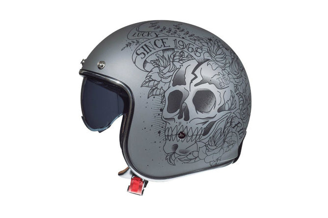 MT-203160 Casco jet MT Helmets Le Mans 2 SV Skull & Rose grigio XXL - Billaricambi SRLS