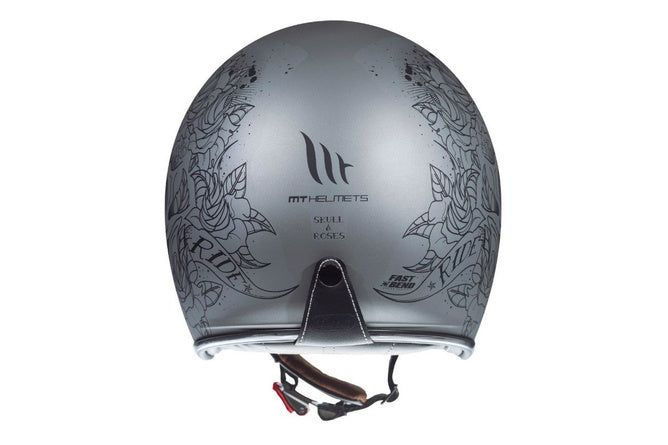 MT-203157 Casco jet MT Helmets Le Mans 2 SV Skull & Rose grigio M