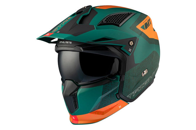 MT-203053 Casco trial MT Helmets Streetfighter SV S Totem verde / arancione M