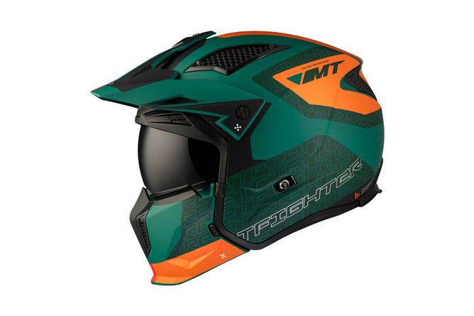MT-203053 Casco trial MT Helmets Streetfighter SV S Totem verde / arancione M