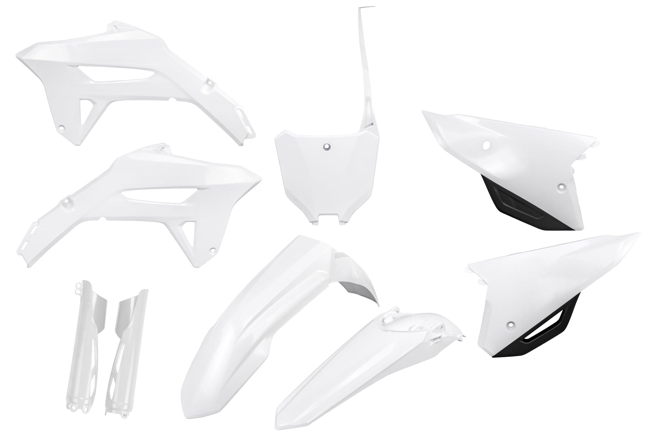 UF-HOKIT125F@041 Kit plastiche con protezioni forcella CRF dopo 2021 UFO bianco, COD: UF-HOKIT125F@041