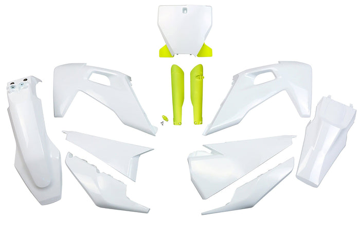 UF-HUKIT622F@999 Kit plastiche con protezioni forcella Husqvarna TC / FC dopo 2019 / 2022 UFO colori OEM 2019, COD: UF-HUKIT622F@999