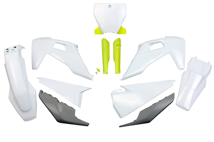 UF-HUKIT622F@999X Kit plastiche con protezioni forcella Husqvarna TC / FC dopo 2019 UFO colori OEM 2020-2021, COD: UF-HUKIT622F@999X