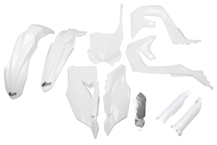 UF-KAKIT227F@047 Kit plastiche con protezioni forcella Kawasaki KX dopo 2019 UFO bianco, COD: UF-KAKIT227F@047