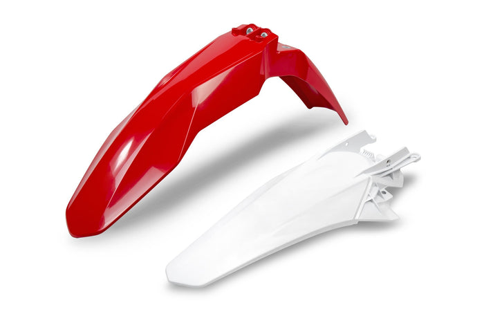 UF-GGFK703@999 Set parafanghi anteriore + posteriore EC / EC-F 2021-2023 dopo 2023 UFO rosso / bianco