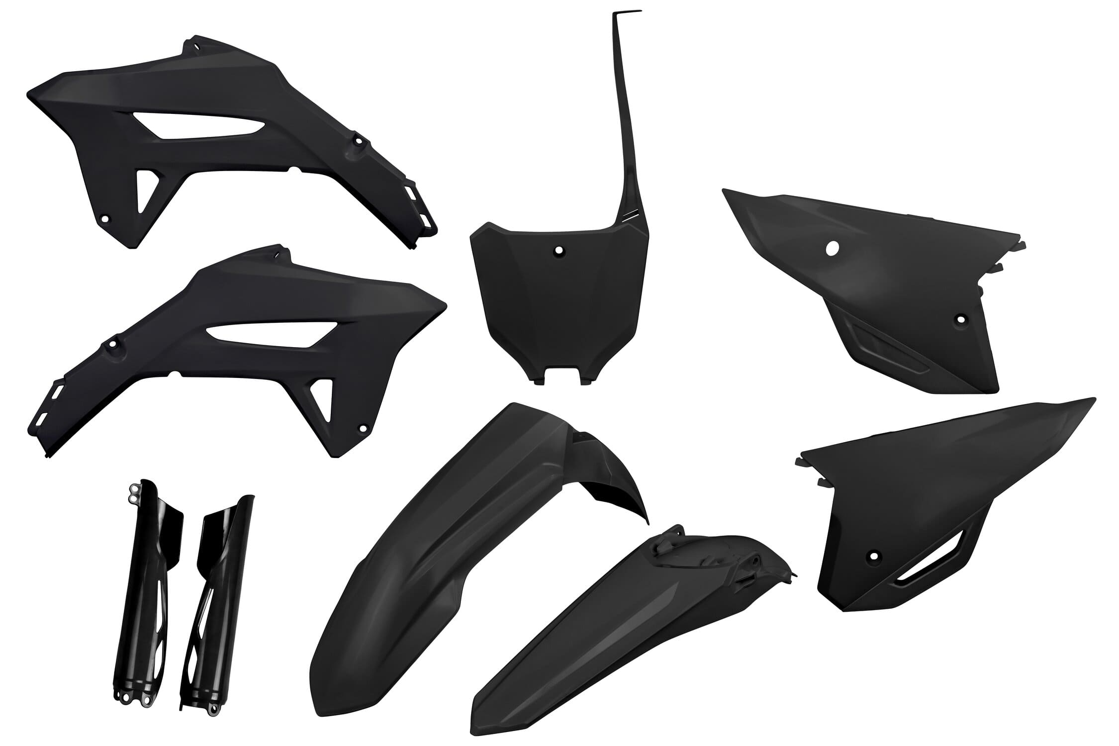 UF-HOKIT125F@001 Kit plastiche con protezioni forcella CRF dopo 2021 UFO nero, COD: UF-HOKIT125F@001