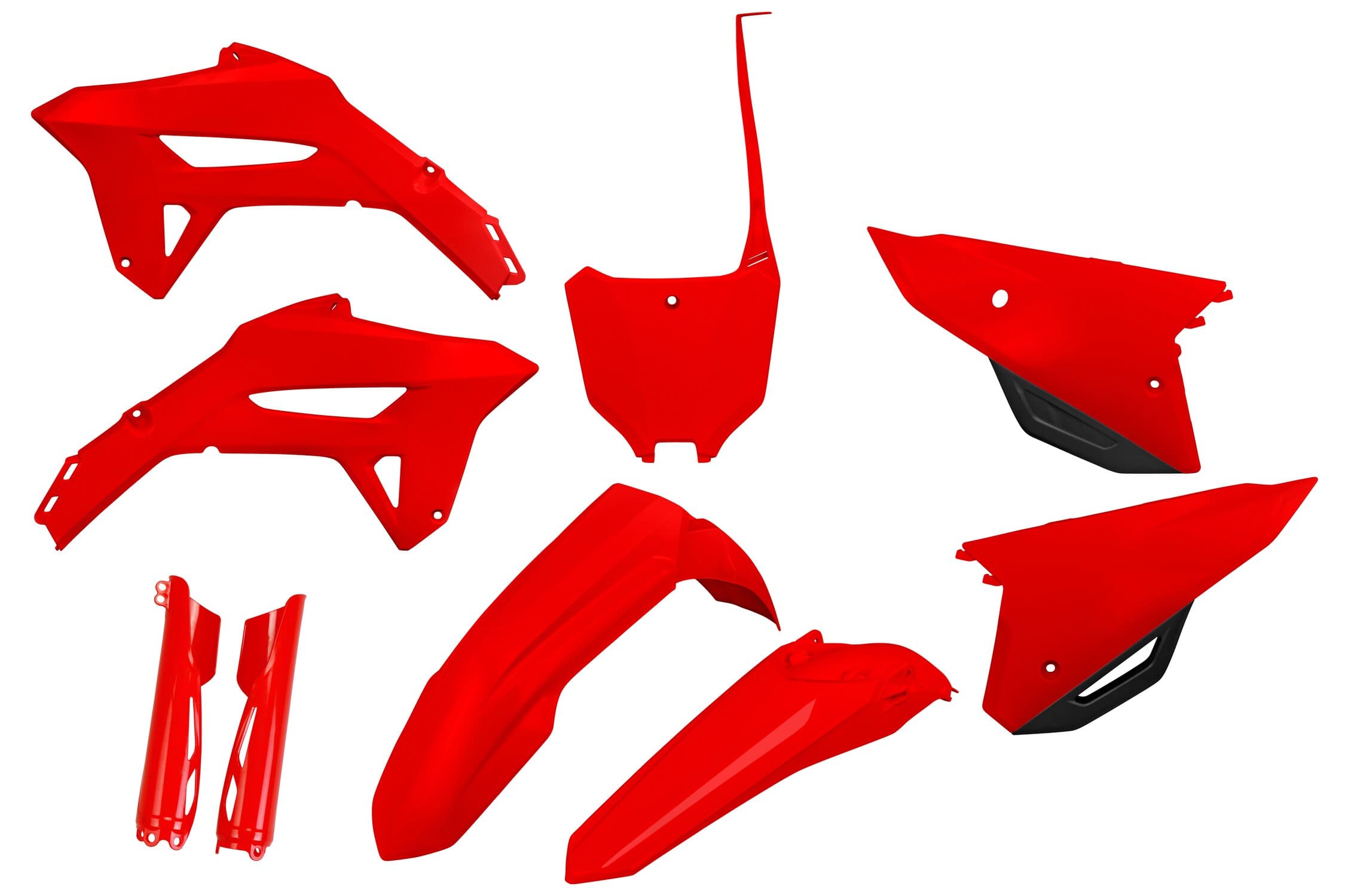 UF-HOKIT125F@999 Kit plastiche con protezioni forcella CRF dopo 2021 UFO rosso, COD: UF-HOKIT125F@999