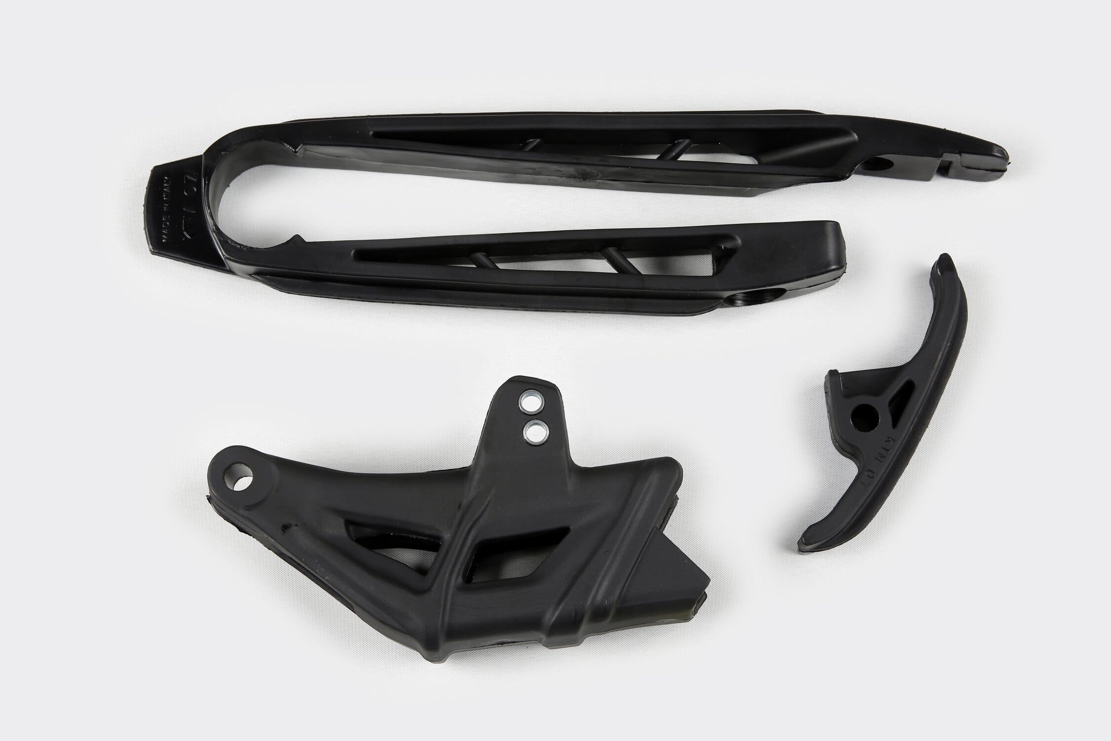 UF-KT04005@001 Kit cruna catena + fascia forcella KTM SX / EXC 2007-2010 nero UFO, COD: UF-KT04005@001
