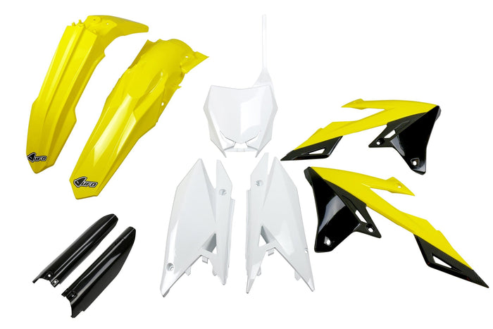 UF-SUKIT418F@999 Kit plastiche con protezioni forcella RM-Z dopo 2018 UFO colori OEM, COD: UF-SUKIT418F@999