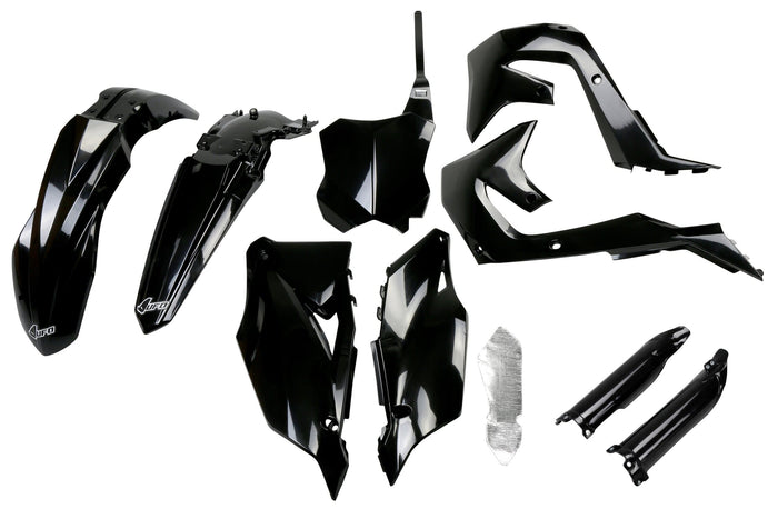 UF-KAKIT227F@001 Kit plastiche con protezioni forcella Kawasaki KX dopo 2019 UFO nero, COD: UF-KAKIT227F@001