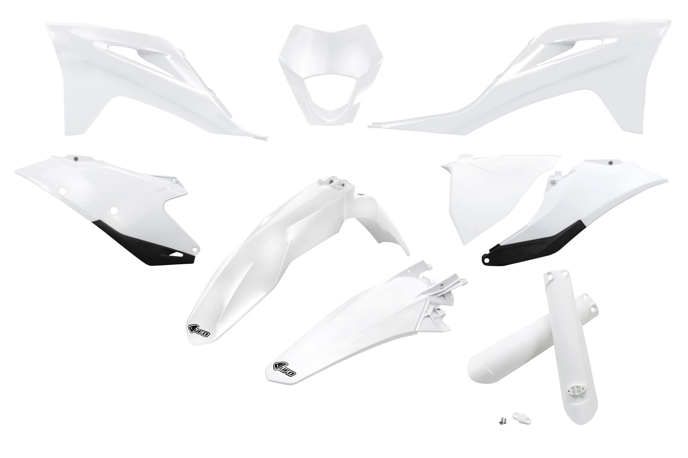 UF-GGKIT703F@041 Kit plastiche con protezioni forcella Gasgas EC / EC-F 2021-2023 dopo 2021 UFO bianco, COD: UF-GGKIT703F@041