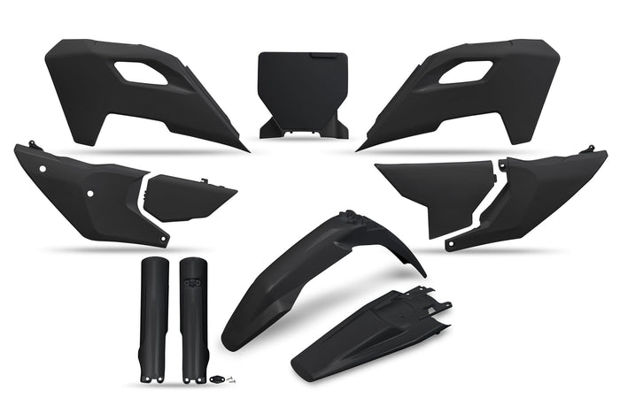 UF-HUKIT626F@001 Kit plastiche con protezioni forcella Husqvarne TC / FC dopo 2023 UFO nero, COD: UF-HUKIT626F@001