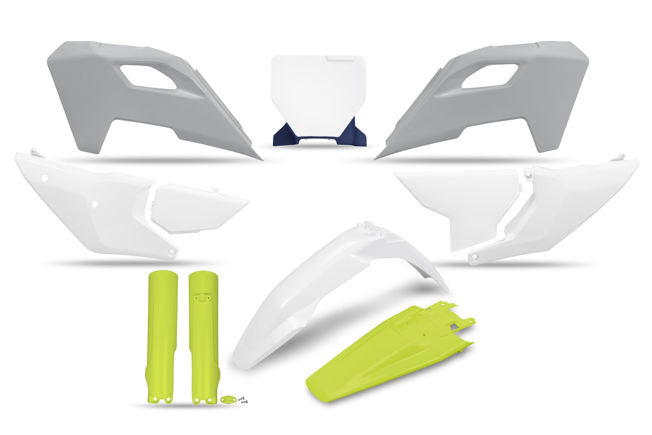 UF-HUKIT626F@999 Kit plastiche con protezioni forcella Husqvarne TC / FC dopo 2023 UFO giallo fluo, COD: UF-HUKIT626F@999