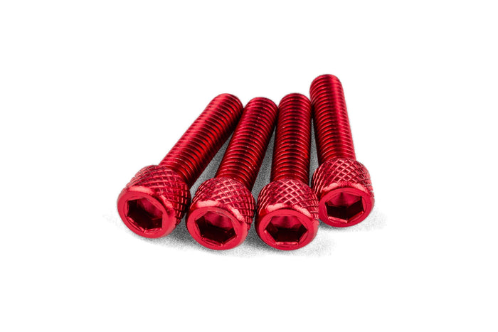 STR-553.01/RE Set di viti aspirazione M6x25mm alluminio rosso (x4), COD: STR-553.01/RE