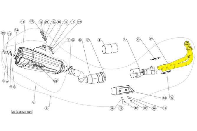 AK-H-Y5R1 Collettore scarico Akrapovic Yamaha Tmax 530 Euro 4 - Billaricambi SRLS