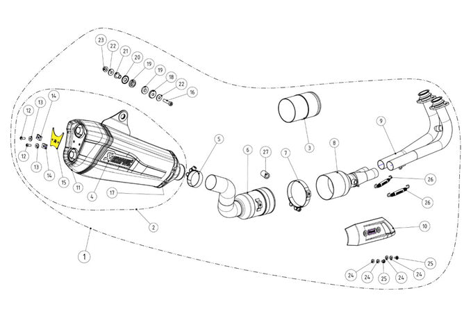 AK-P-X189 Fissaggio silenziatore Akrapovic P-X189 - Billaricambi SRLS