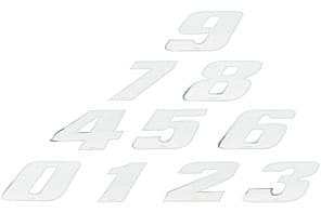 ST-NR30W9 Adesivo Numero di Gara, Numero 9, medio, bianco/ Bordo cromato, COD: ST-NR30W9