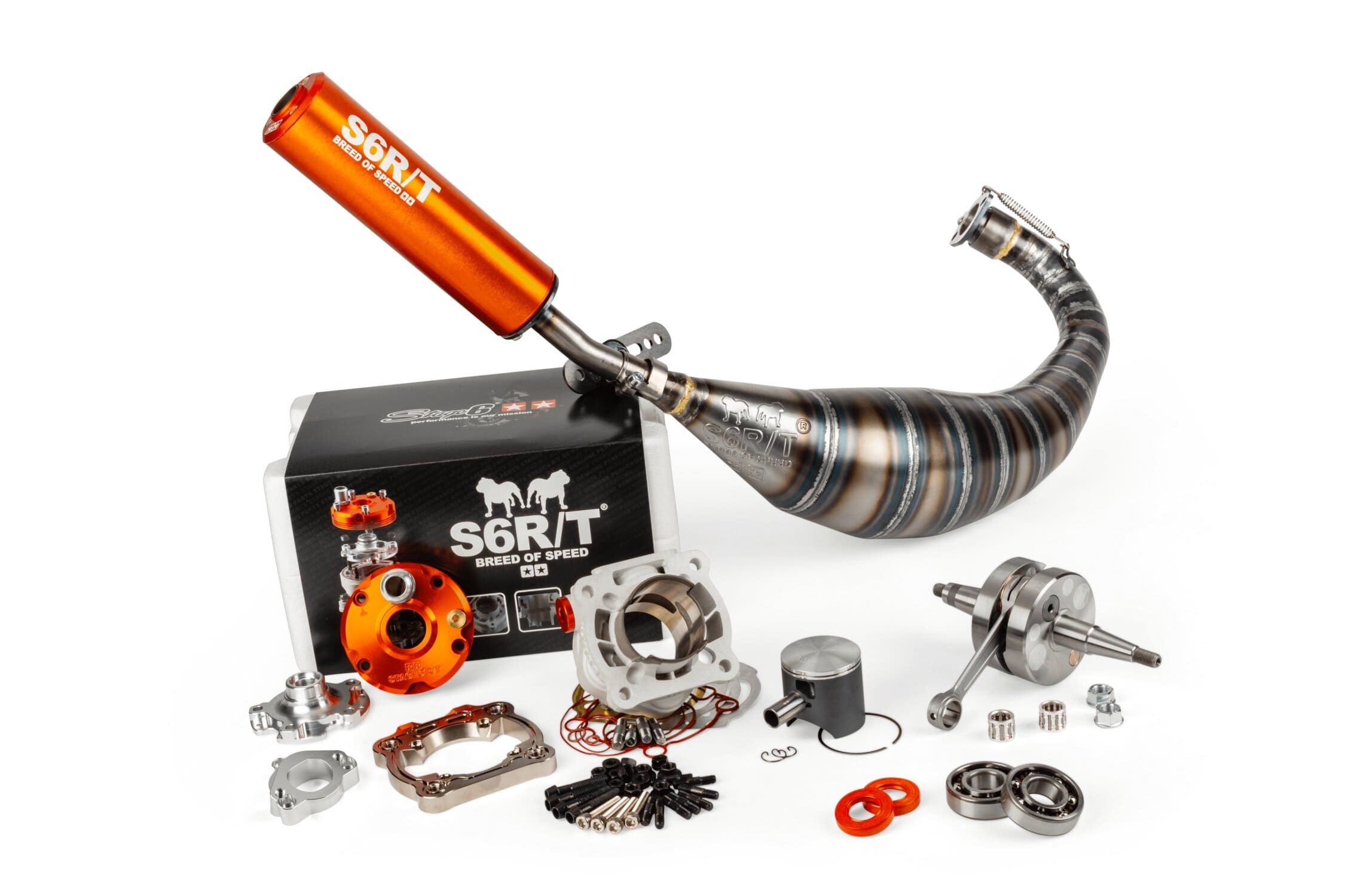 S6-7519312/PACK2 Kit gruppo termico - albero motore - scarico Stage6 R/T 95 Derbi, COD: S6-7519312/PACK2