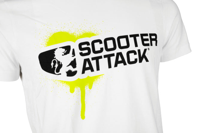 L-SA09004/M T-shirt Scooter-Attack bianco / verde M - Billaricambi SRLS