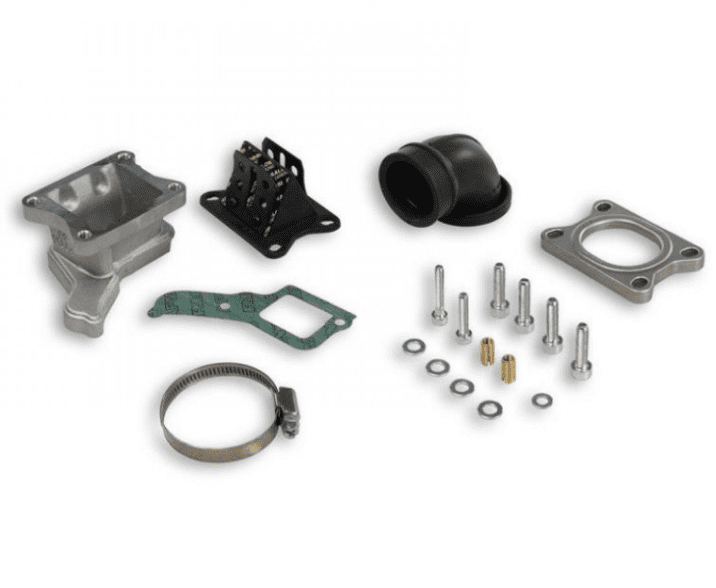 2015896 Malossi x360 intake manifold kit Vespa PX 125 2t Euro 2 (VLX2M) reed valve to phbh crankcase -