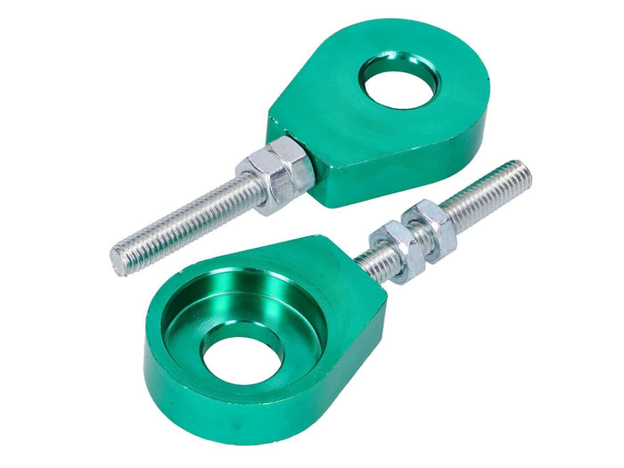 MOF-43010/GR Set tendicatena 12mm alluminio Puch / Simson / Kreidler / Sachs verde, COD: MOF-43010/GR