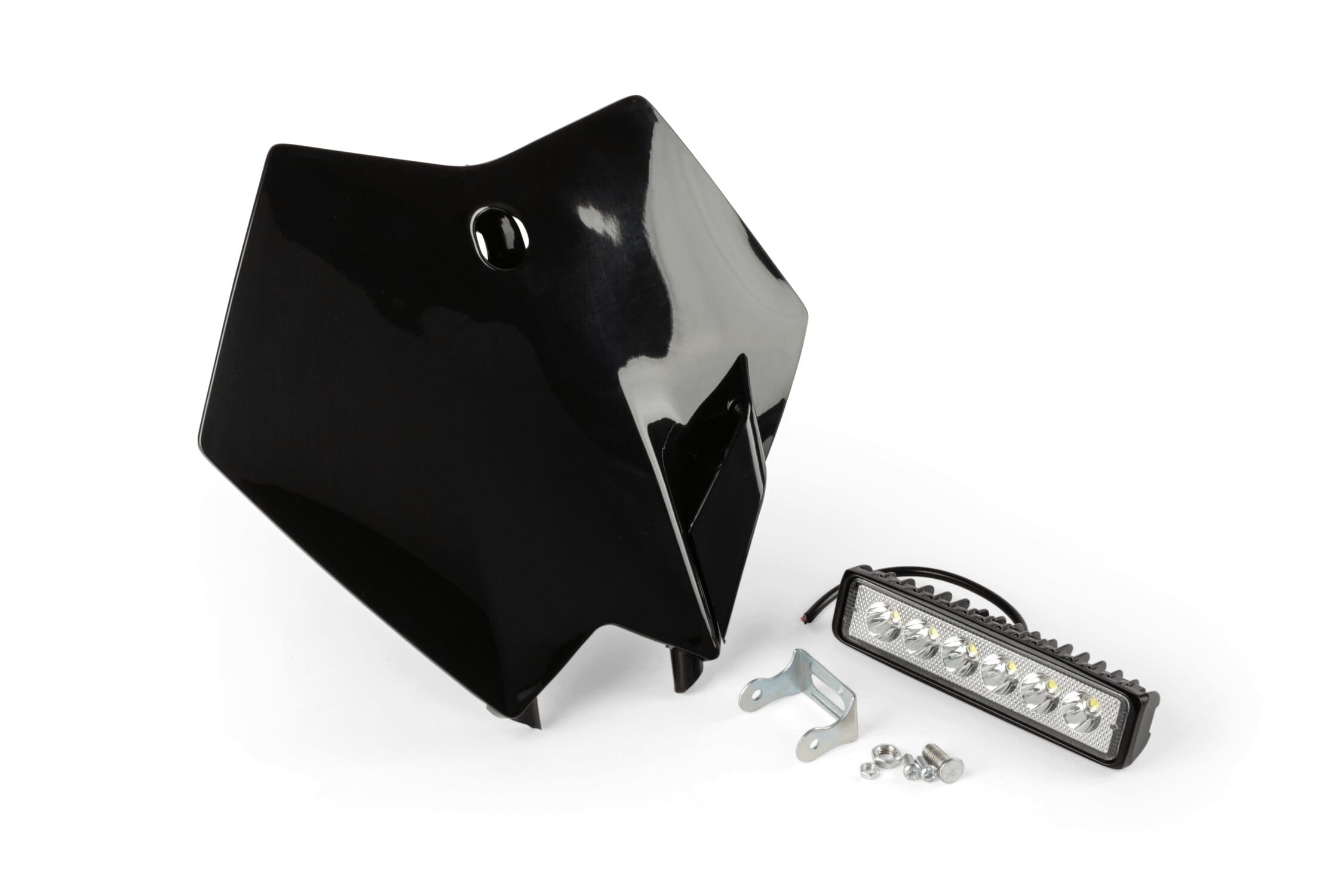 STR-599.55/PACK1 Targhetta numero di gara KTM nero con faro, COD: STR-599.55/PACK1