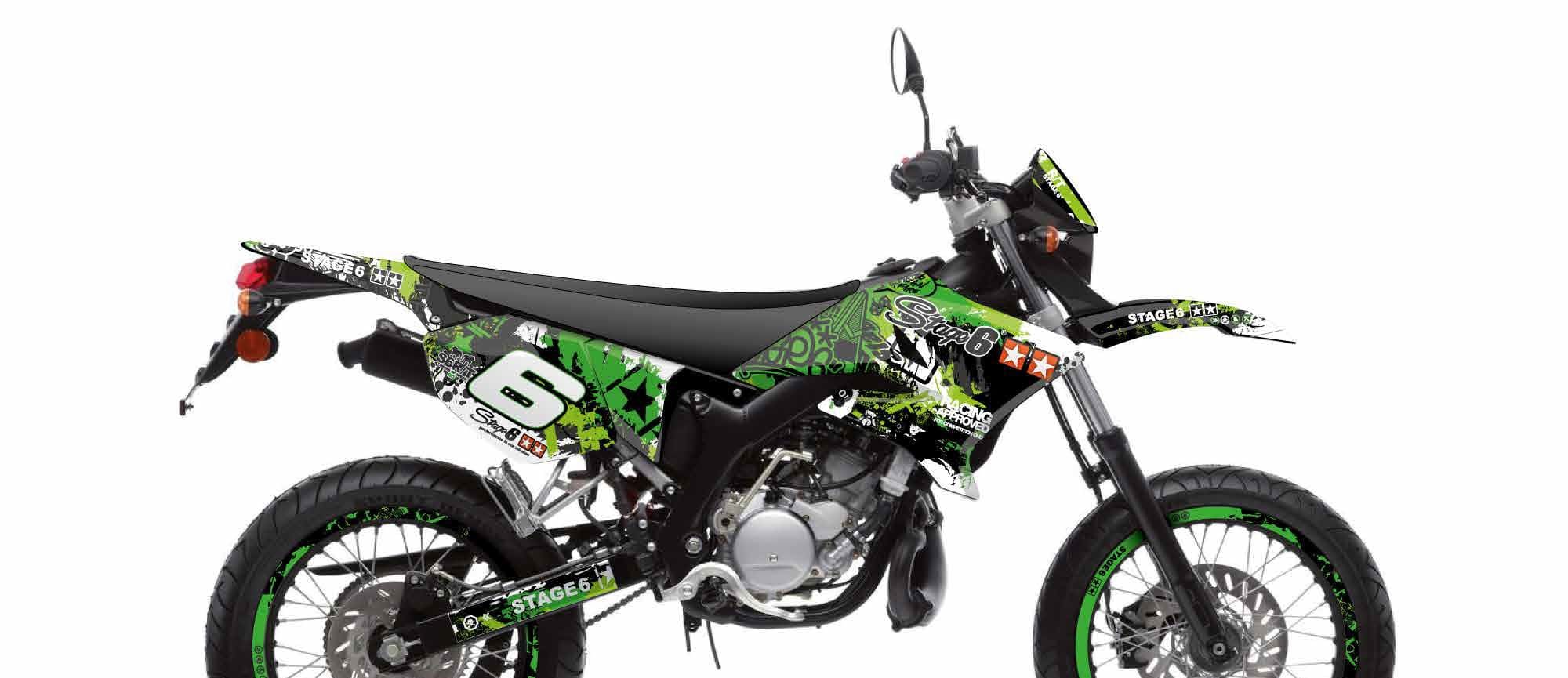 S6-058801/GR Kit deco Stage6 verde - nero Yamaha DT50 / MBK X-Limit