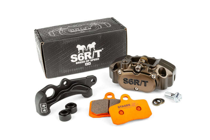 S6-140062/HA Pinza a 4 pistoncini con adattatore Vespa Stage6 R/T anodizzato duro, COD: S6-140062/HA