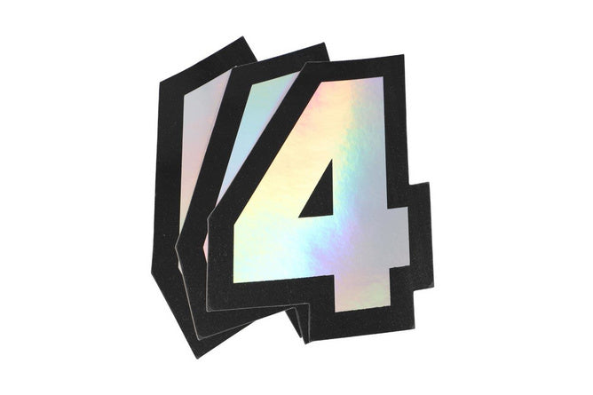 CGN532787 Adesivo numero 4 Doppler olografico 10x7,5cm (x3) - Billaricambi SRLS