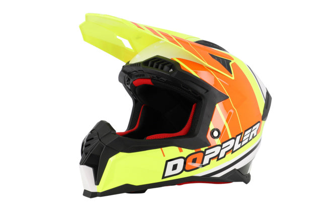 CGN529875 Casco cross Doppler Nero / Bianco / Giallo / Arancione S