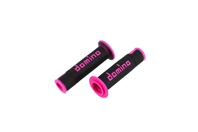 DOMA45041C4340B7-0 Manopole Domino A450 on-road racing nero / rosa (Open End) - Billaricambi SRLS