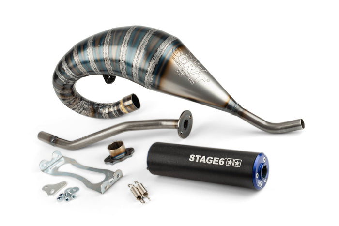 S6-96193752/BL Scarico Stage6 R/T 70 - 80 high-mount Derbi Nero / Blu, COD: S6-96193752/BL