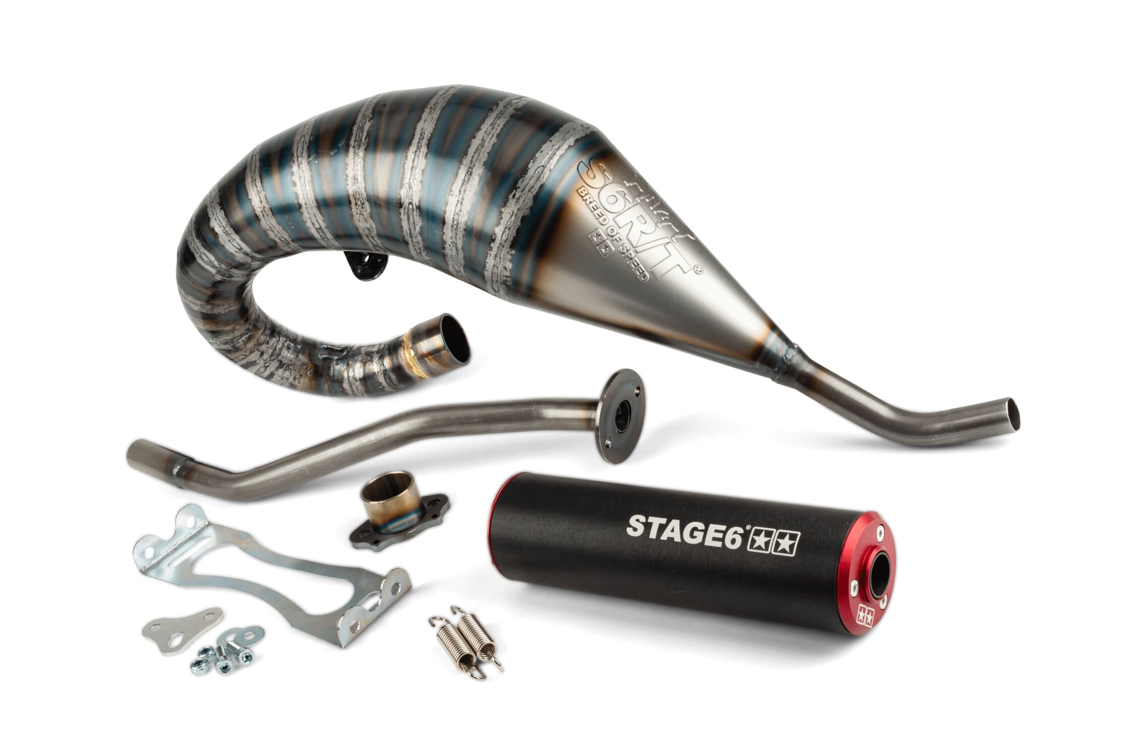 S6-96193752/RE Scarico Stage6 R/T 70 - 80 high-mount Derbi Nero / Rosso, COD: S6-96193752/RE