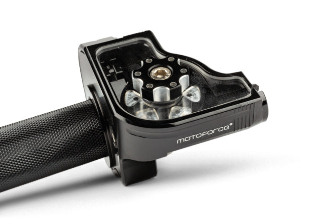 MF45.00016/BK Comando gas rapido MotoForce Racing CNC alluminio Nero