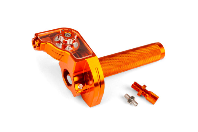 MF45.00016/OR Comando gas rapido MotoForce Racing CNC alluminio Arancione - Billaricambi SRLS