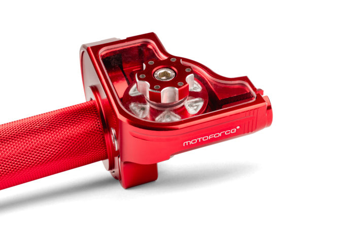 MF45.00016/RE Comando gas rapido MotoForce Racing CNC alluminio Rosso