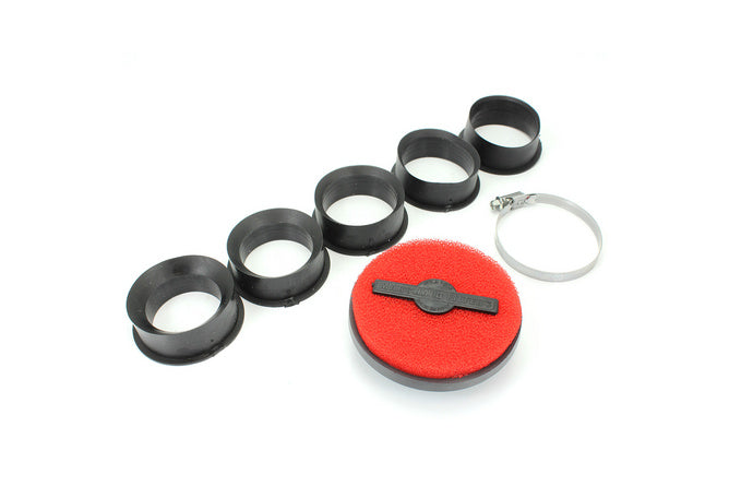 A114220H Filtro aria extra piatto PWK carburatore nero / rosso - Billaricambi SRLS